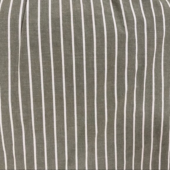 5/$20 Lush Green White Stripe Off the Shoulder Cotton Blouse Top Bows Size XS - Picture 3 of 10